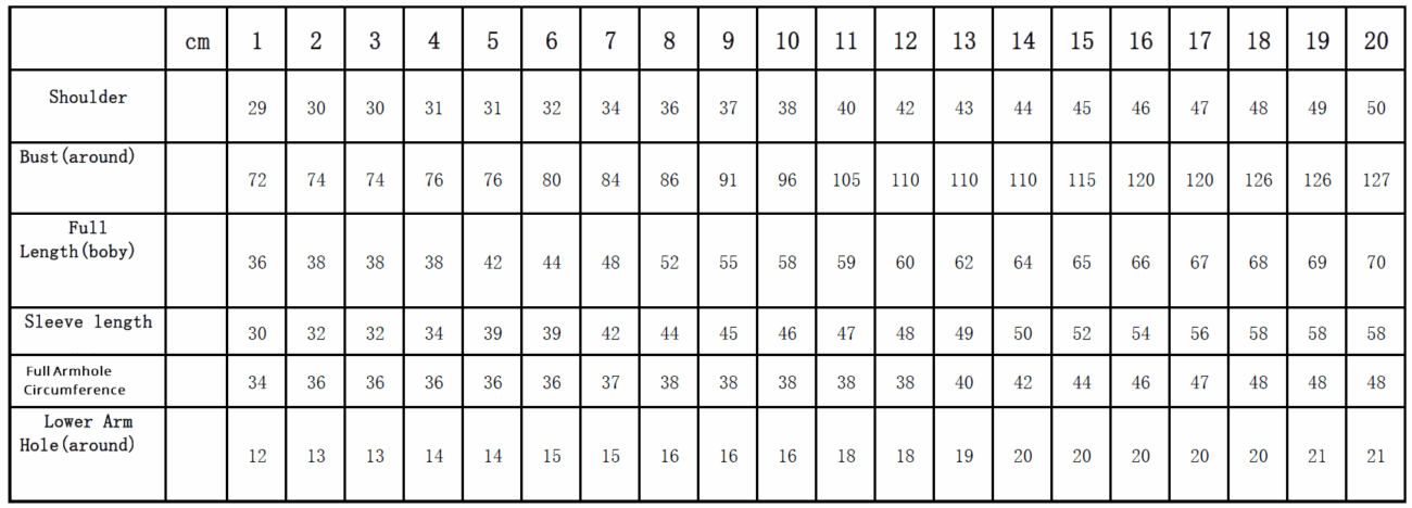 EY PS Pullover full size chart